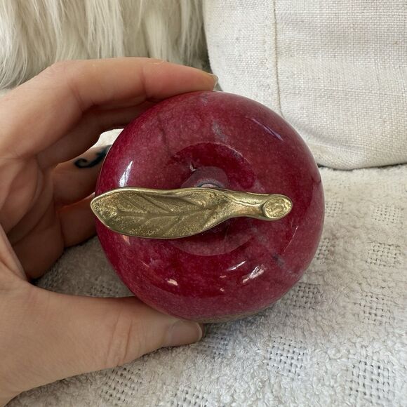 University Vermont UVM Paperweight Red Stone Gold Seal Apple Teacher Education - Picture 4 of 10